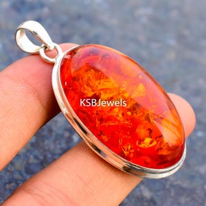 Colgante enorme de ámbar báltico, colgante de plata de ley 925, colgante de diseñador, colgante de uso diario, colgante bohemio, colgante más vendido de Etsy