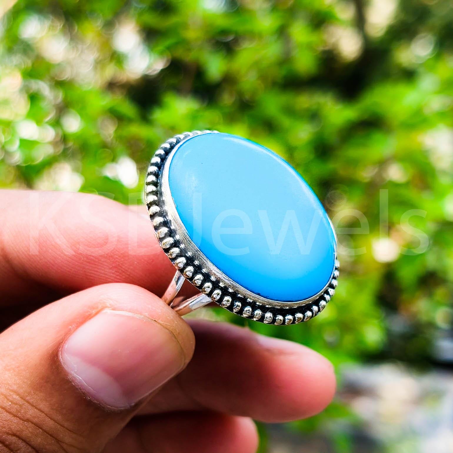 Natural Sleeping Beauty Turquoise Ring : Handmade 925 Sterling Silver ...