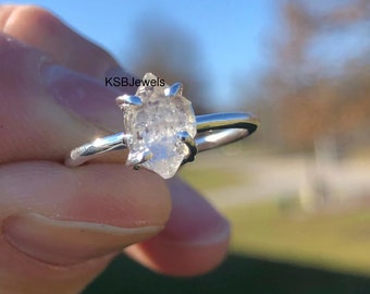 Herkimer Diamond Ring, Holy Spirit White Light Ring, 925 Sterling Silver Ring, Diamond Ring, Engagement Ring, Gift For Her, Valentine Sale