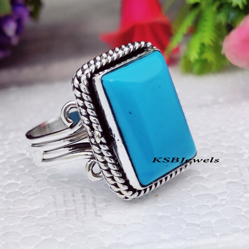 Sleeping Beauty Turquoise Ring: Sterling Silver Statement Ring - Etsy