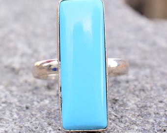 Sleeping Beauty Turquoise Ring: Sterling Silver Statement Ring