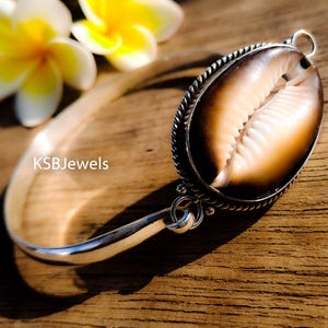 Cowrie Shell Cuff Bracelet, Handmade Cuff, 925 Sterling Silver Cuff, Boho Beach Jewelry, Mother&#39;s Day Sale, Christmas Sale, Gift For Her