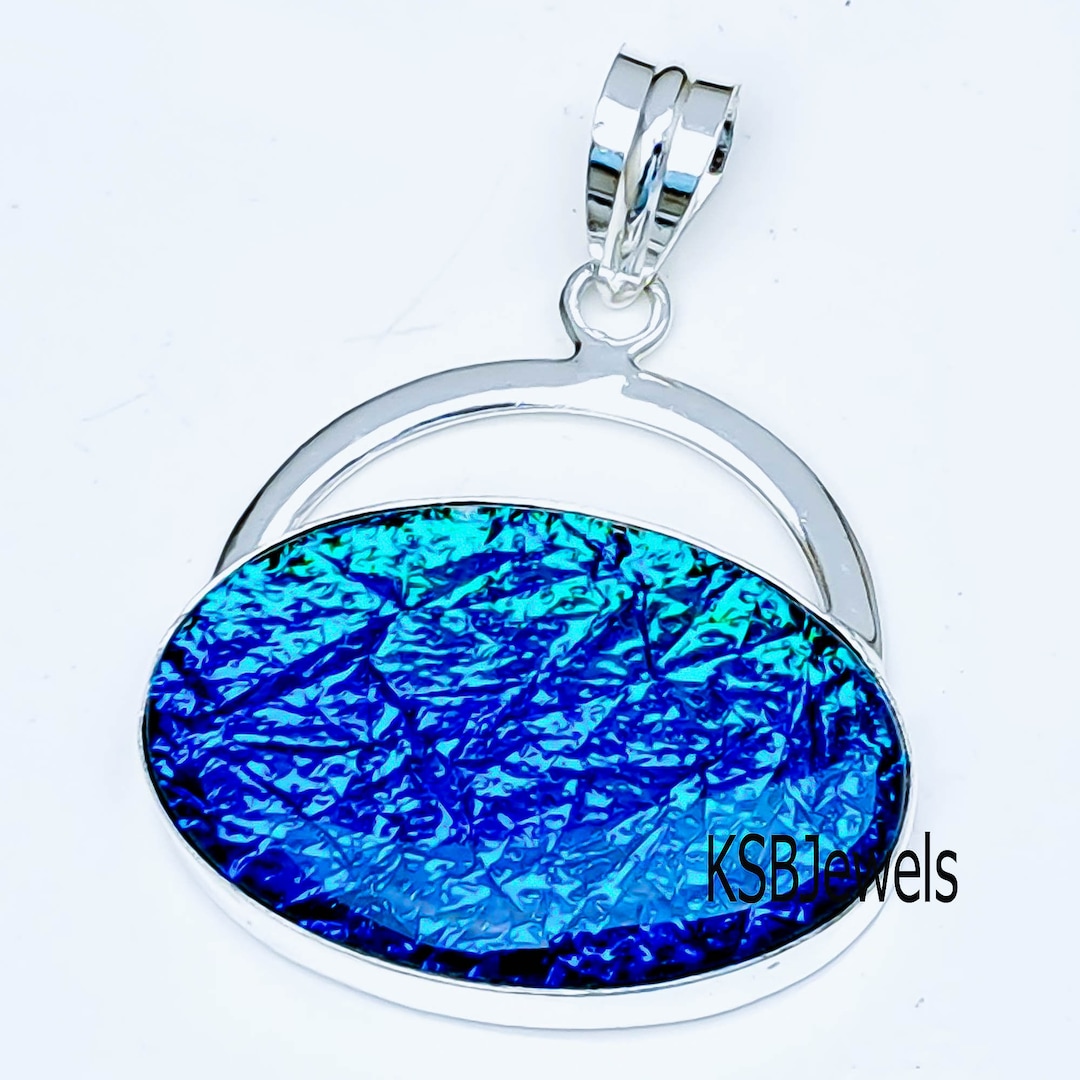 Blue Australian Triplet Opal Pendant, 925 Silver Jewelry, Statement