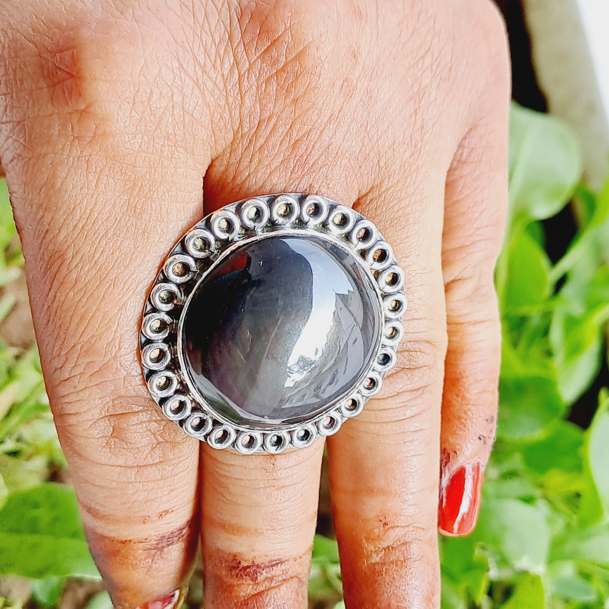 Rainbow Obsidian Ring Etsy Singapore