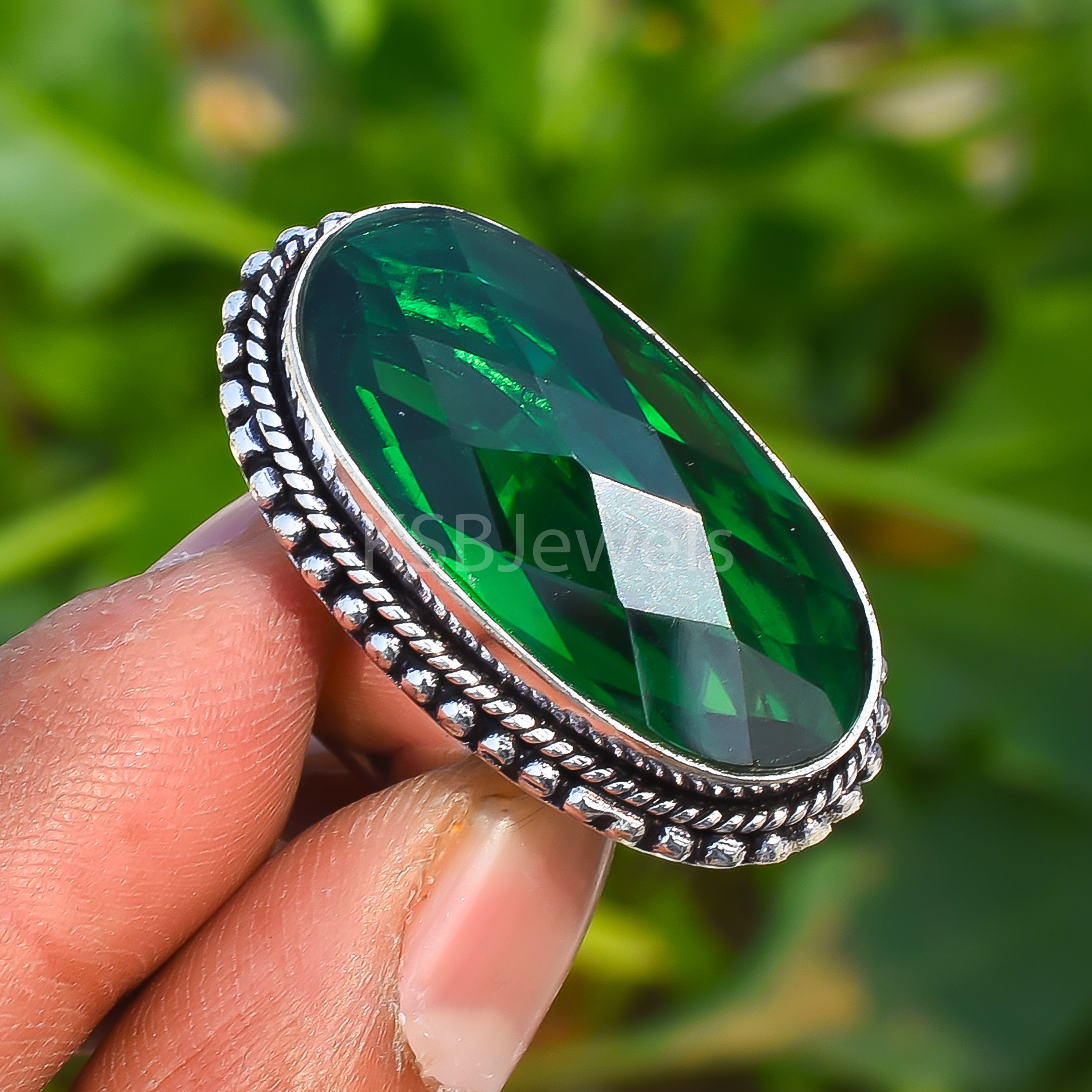 Emerald Ring, 925 Sterling Silver Ring, Handmade Ring, Oval Emerald Ring, 925 Sterling Silver Ring, Handmade Ring, Oval