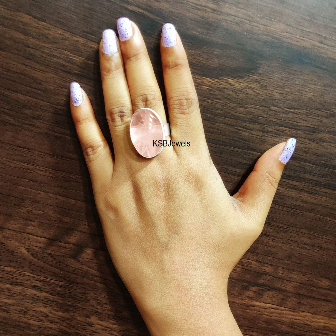 Pure rose quartz ring Clearance