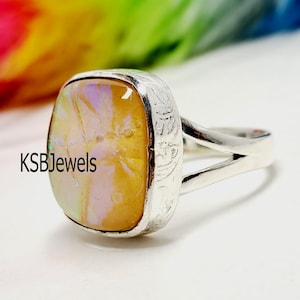 Cushion Australian Triplet Opal Ring, 925 Sterling Silver Ring, Handmade Ring, Best Selling Jewelry,Silver Ring,Statement Ring,Wedding gift