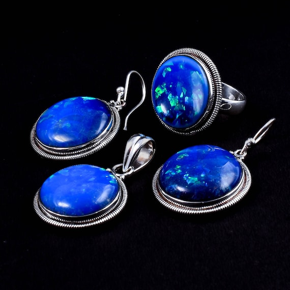 Anello Opale Triplet Australiano In Argento Sterling 925 - Black Friday - Tutte Le Dimensioni Disponibili - Foto 5