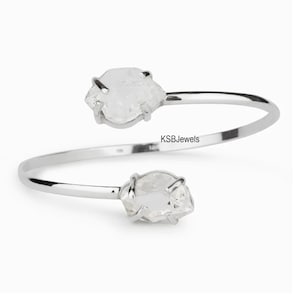 Herkimer Diamond Bangle, Handmade Bangle, 925 Silver Bangle, Gift For Her, Anniversary Gift, Wedding Gift, Bangle For Women, Valentine Gift
