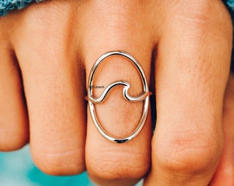 Sterling Silver Wave Ring: Handmade Statement Jewelry