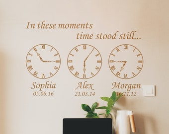 Personalised Clock Wall Art | Custom In These Moments Vinyl Decal