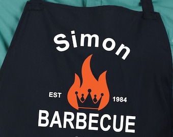 Delantal de barbacoa personalizado, Regalo de barbacoa para hombres, Delantal de papá de barbacoa, Delantal de barbacoa personalizado, Regalo de barbacoa, Delantal de abuelo, Nombre, Lugar
