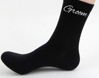 Calcetines personalizados para fiesta de bodas, regalo para el novio, el padrino y el padre de la novia.