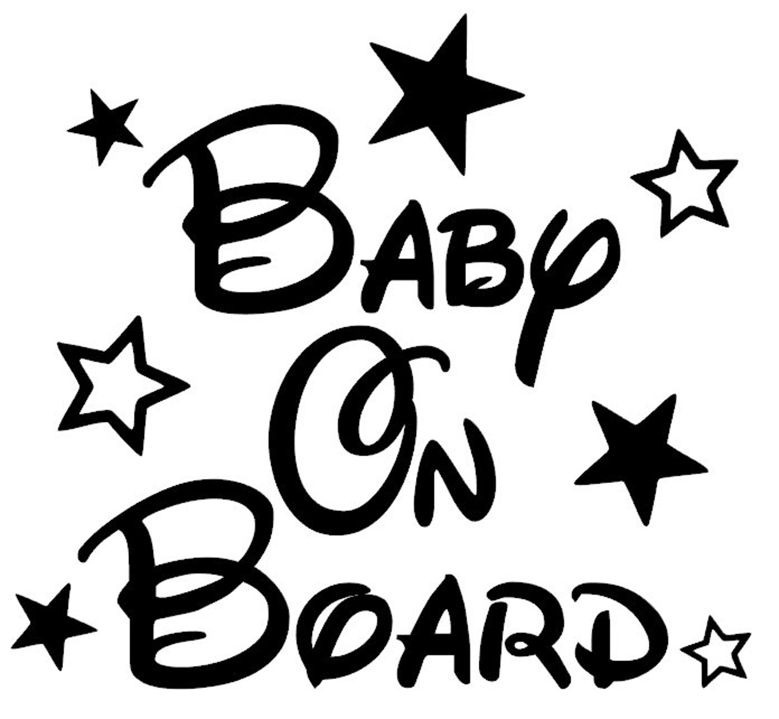 Baby on Board Car Window Sticker Disney Inspired With Stars Etsy