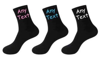 Calcetines personalizados con cualquier texto. Para hombre y mujer. Regalo original y divertido.