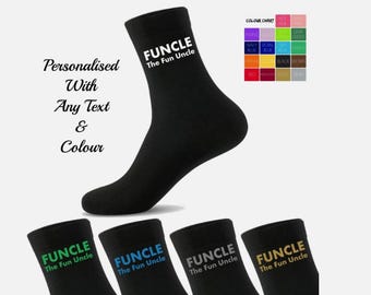 Calcetines personalizados de regalo para el tío divertido. Un regalo original para el tío. El mejor tío.