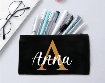 Estuche personalizado - Cualquier nombre, letra, escuela, colegio, universidad, oficina