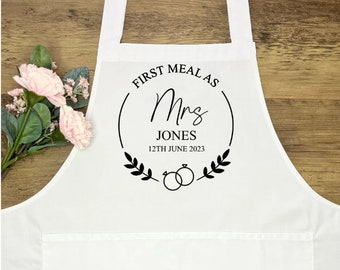 Delantal de boda personalizado: regalo para la primera comida y el novio