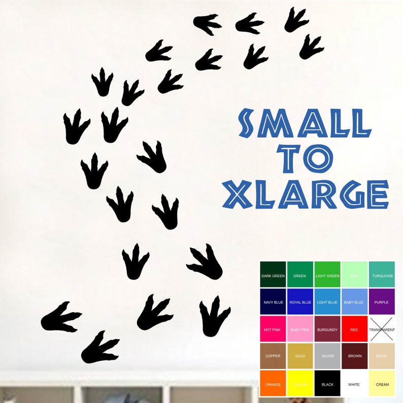 Dinosaur Footprints Wall Stickers Dinosaur Feet Vinyl Decals Etsy