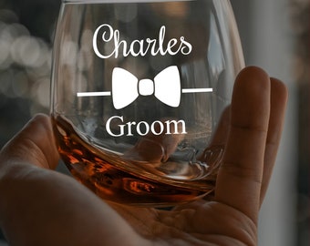 Adesivo de vinil de vidro de casamento personalizado Decalque de vinho de uísque