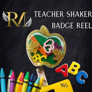Teacher Shaker Badge Reel and Buddy- School- Learning- Students- Classroom