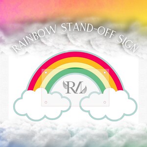 Rainbow Standoff Sign- Digital File Only- Reigning Memories- Baby- Wall Decor-Nursery-Newborn- Mom