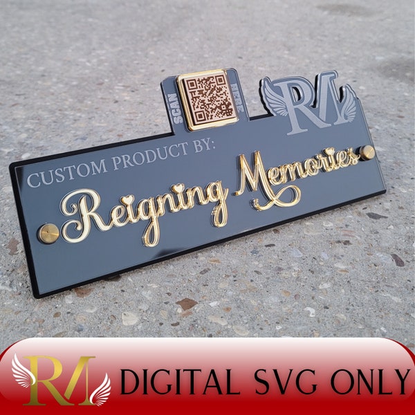 Desk Plate- Digital SVG File Only- Reigning Memories