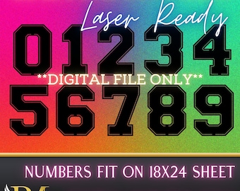 Neon Flex Number Set- Fits 18x24 Material- 0 through 9- Make Your Own Neon Sign- DIY Neon Flex- SVG for Lasers- All Events and Occasions