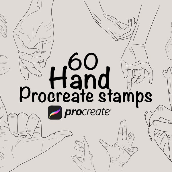 60 Hände Procreate Pinsel | Procreate Stempel | Procreate Doodle Pinselset |