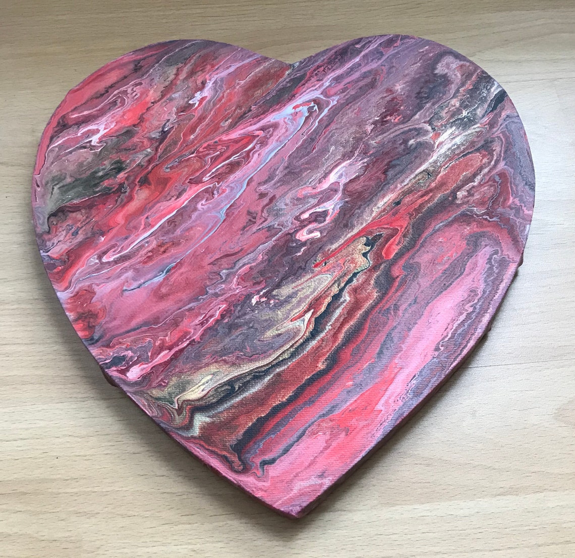 Acrílico Pouring Heart 30 cm Fluid Art acrylic art acrylic art Etsy