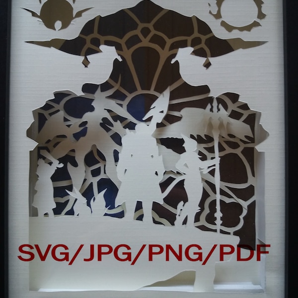 LIGHTBOX FINAL FANTASY – Make it yourself! 3D painting, embossed, Diy, Paper-crafting, Template, Decoration, ffxiv carbuncle kirigami