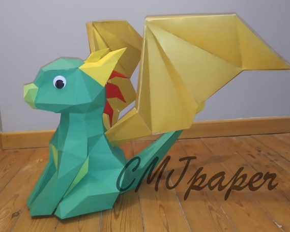 3d origami mini dragon