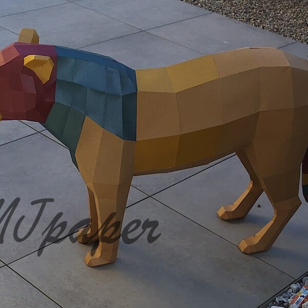 PAPERCRAFT TIGRE– A réaliser vous-même ! Sculpture de tigre en papier, Papier 3D, origami, DIY, Papercrafting, Papercraft Template paperart