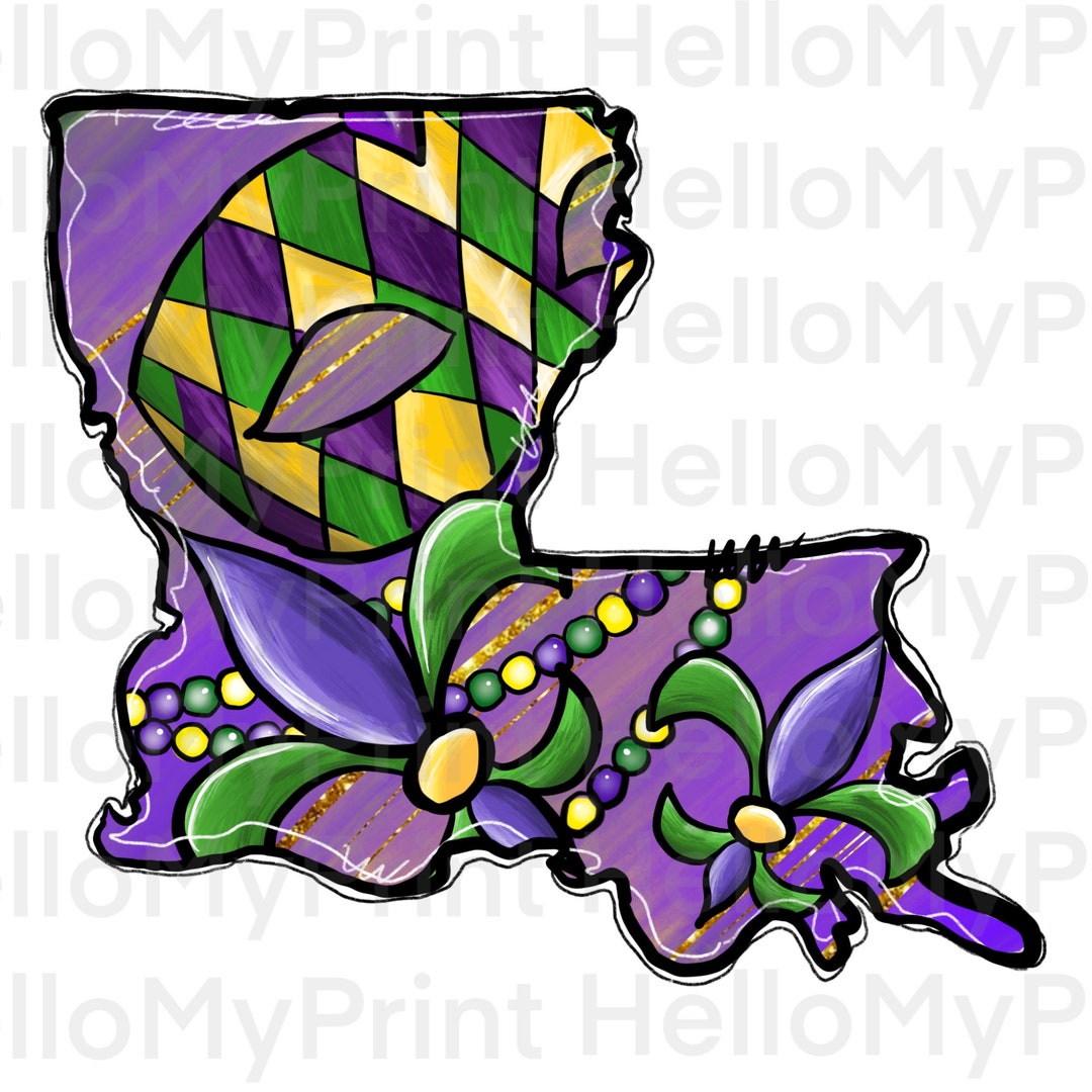 Louisiana Mardi Gras PNG /SVG Digital Download, Carnaval New Orleans