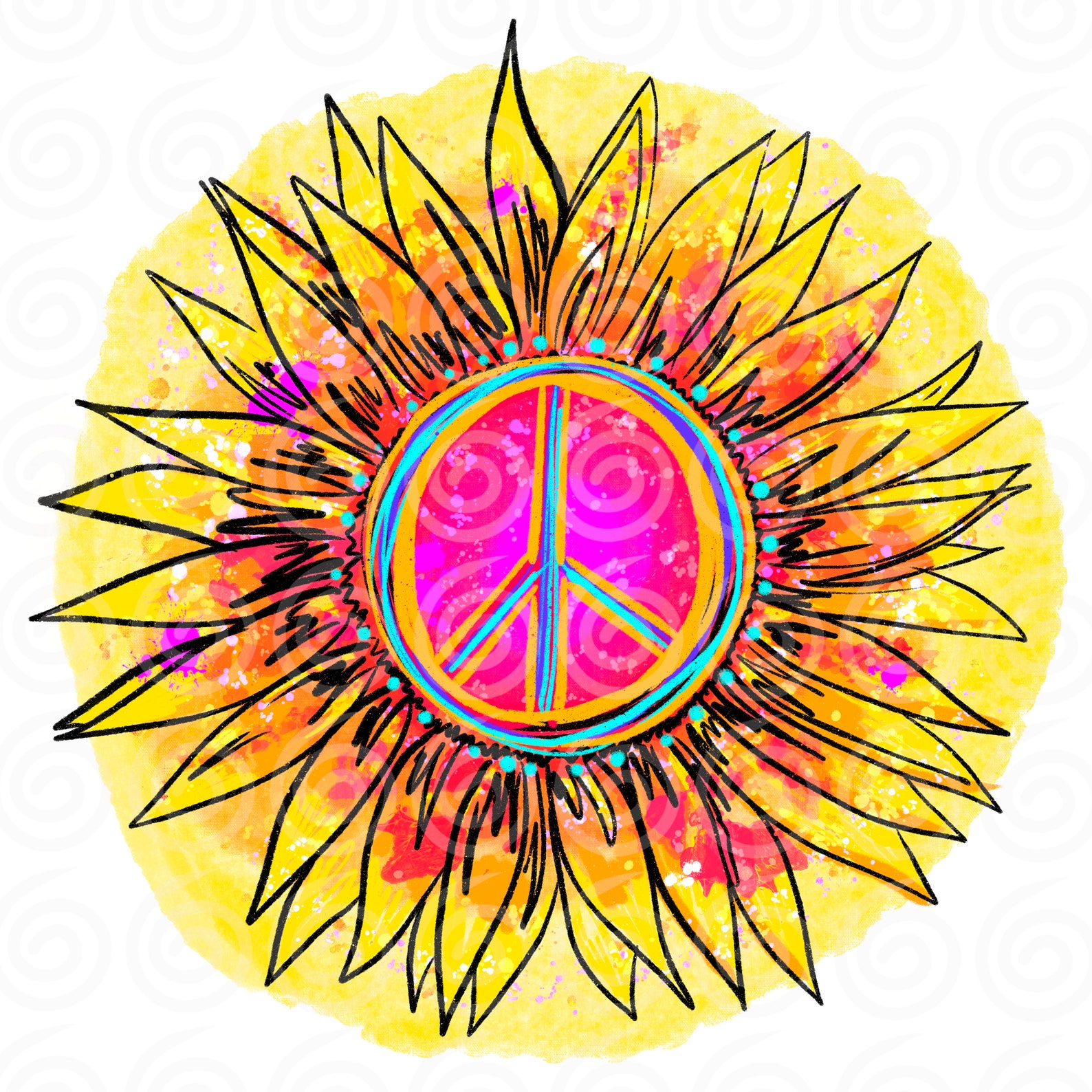 Sunflower sign pacifist png sunflower peace pacifist rainbow Etsy