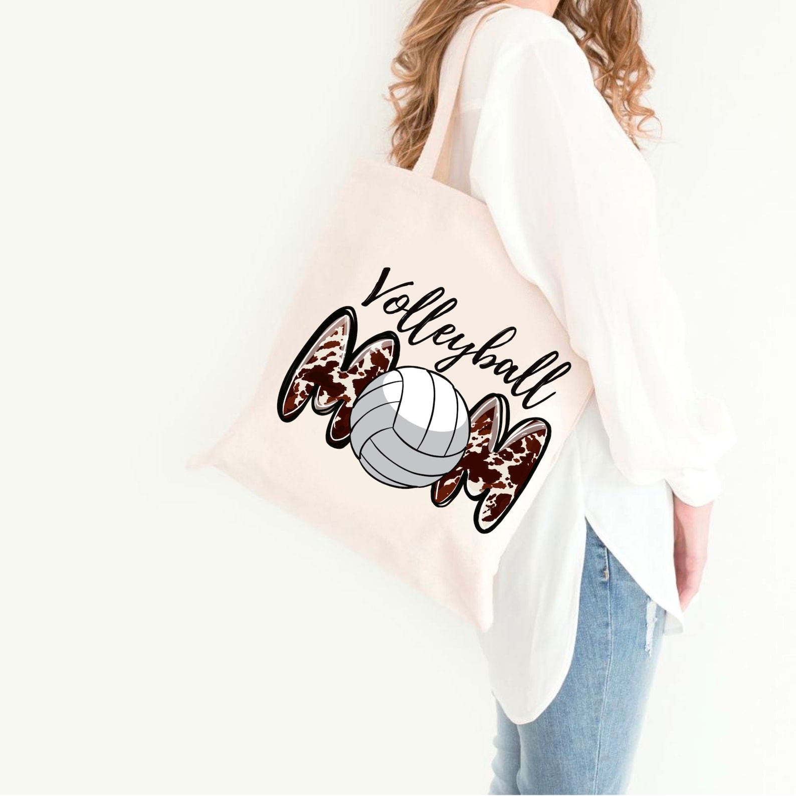 Mom Volleyball Cow Design Love Volleyball Download Logo Etsy