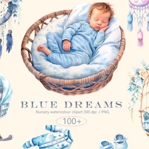 Baby Boy, boho watercolor clipart, newborn children PNG, Boy, nursery decor, baby toys, baby clothes, digital download, illustration