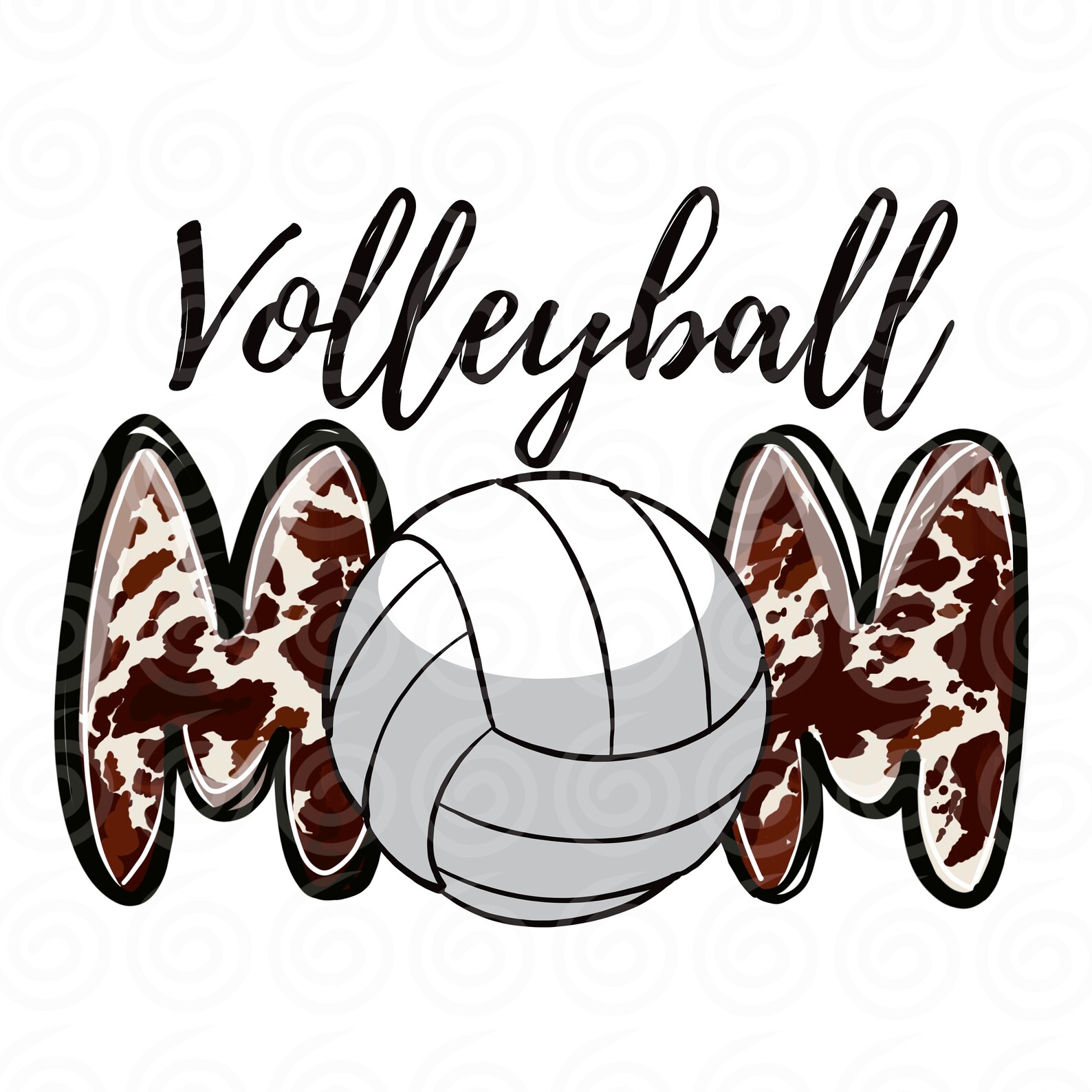 Mom Volleyball Cow Design Love Volleyball Download Logo Etsy