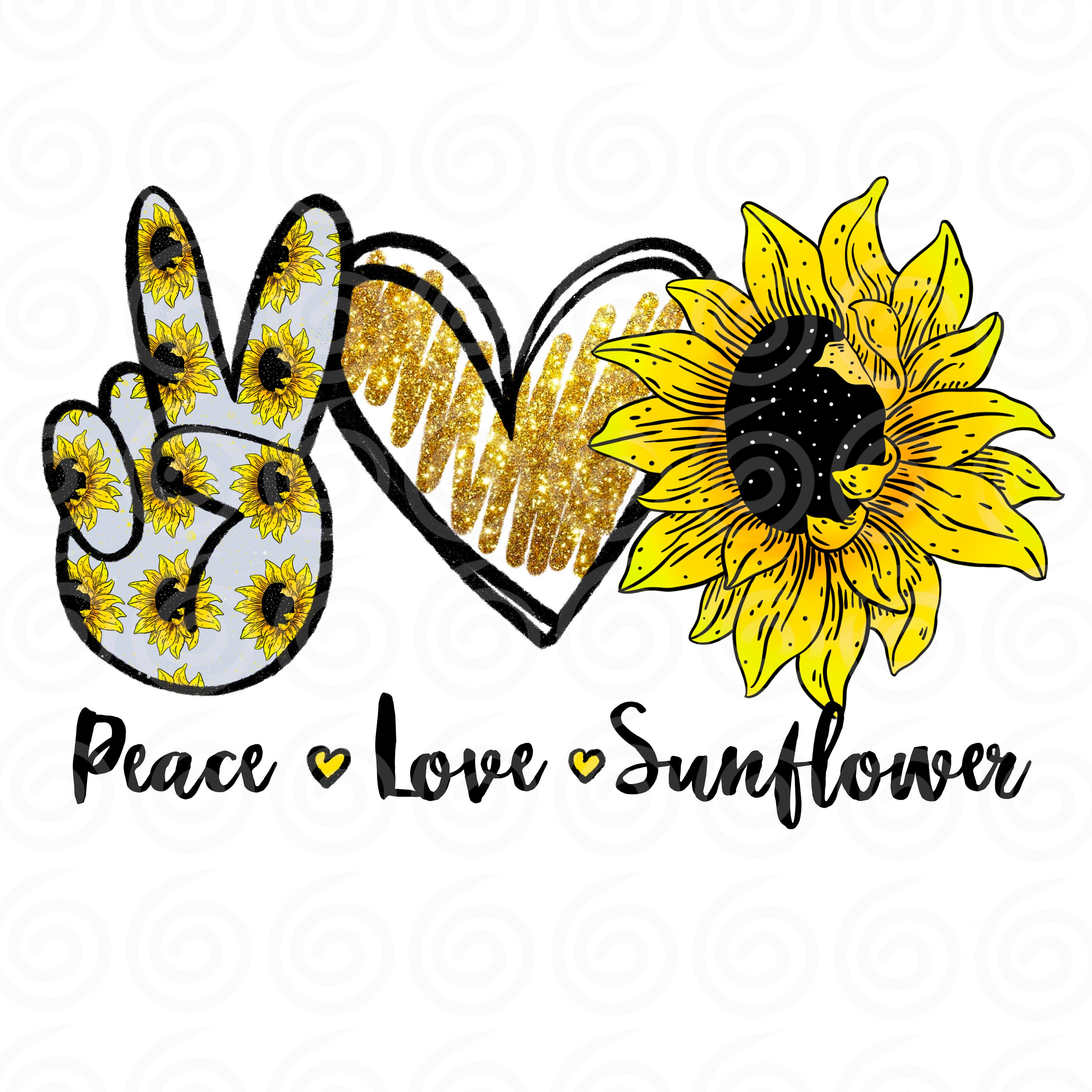 Peace Love sunflower PNG sunflower sublimation sunflower Etsy