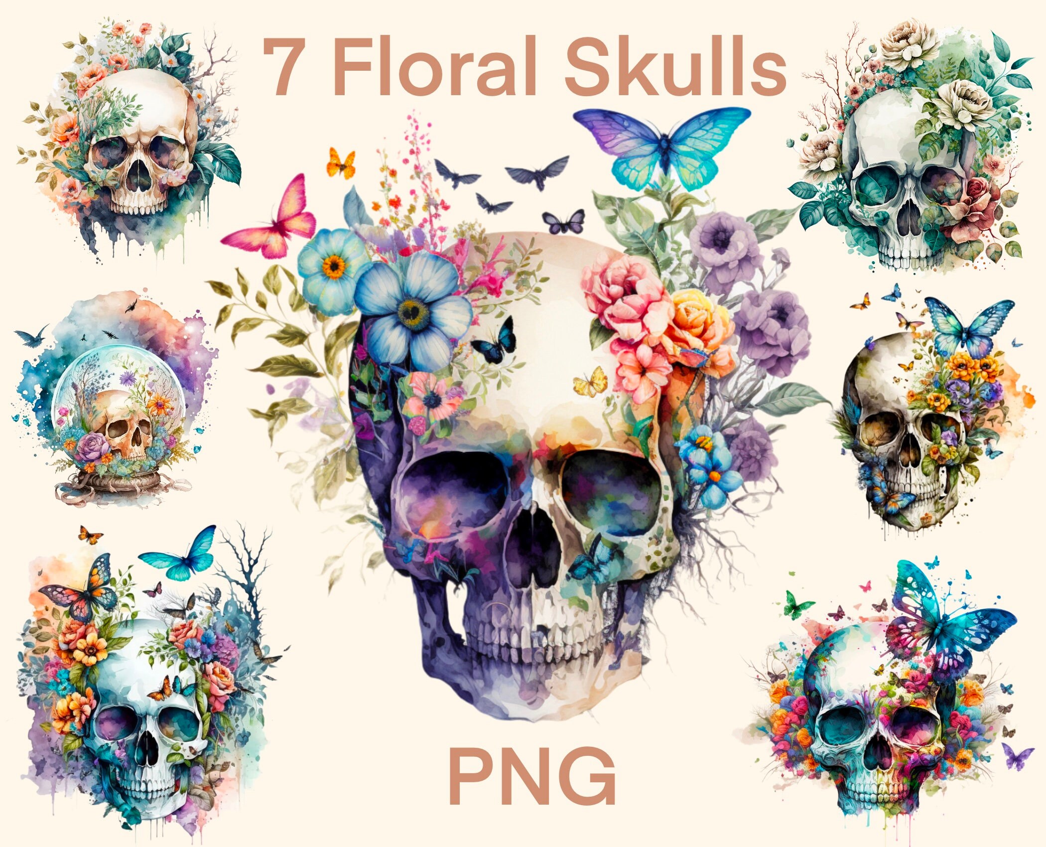 Watercolor Floral Skull Png 7 Skull Clipart Witch Png Wiccan - Etsy Watercolor Floral Skull Png 7 Skull Clipart Witch Png Wiccan - Etsy