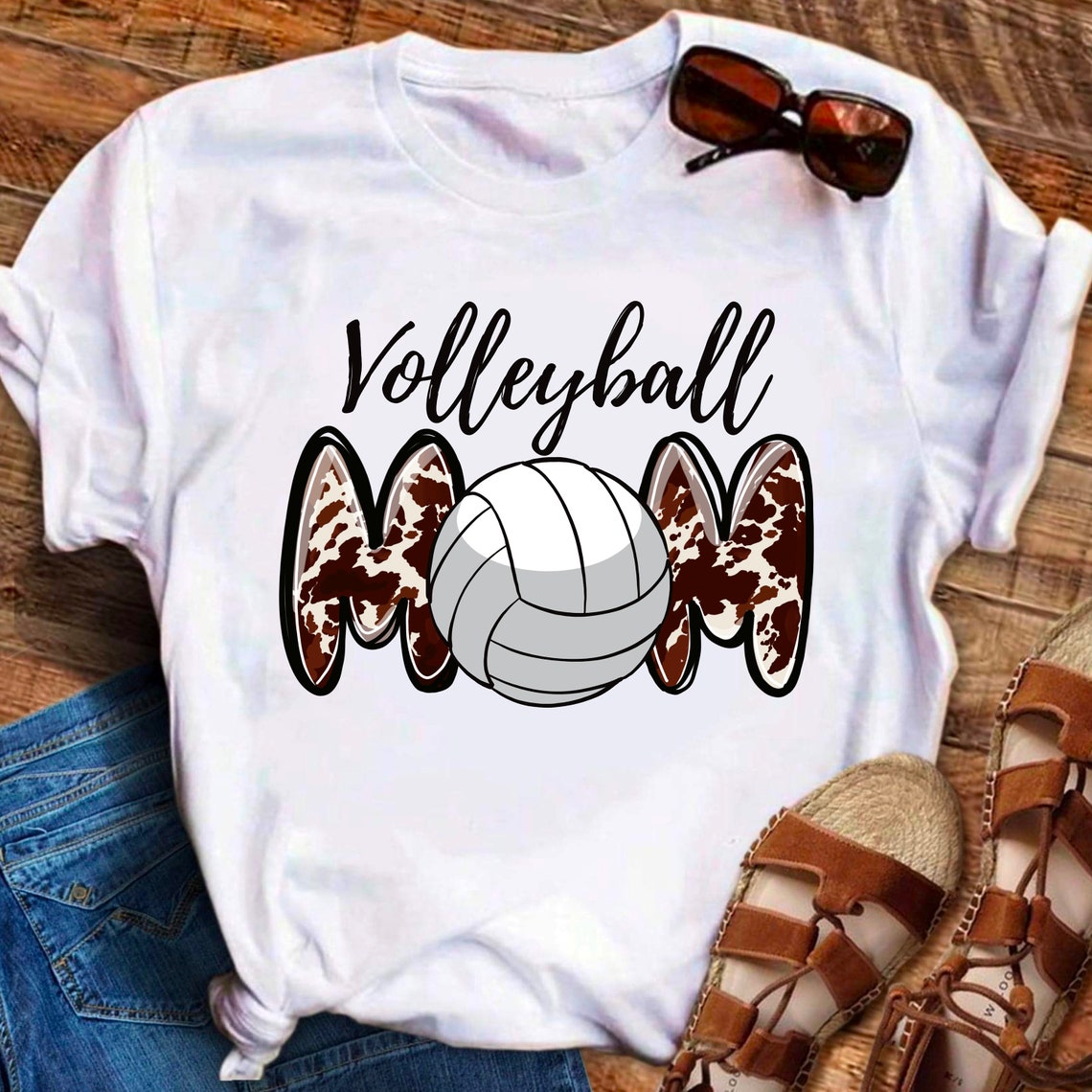 Mom Volleyball Cow Design Love Volleyball Download Logo Etsy