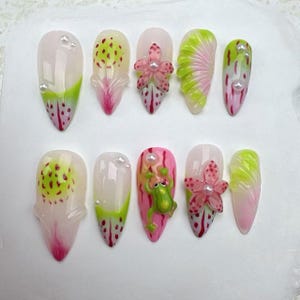 Custom Press On Nails: Balletcore Flakes, Wedding Nails Gift