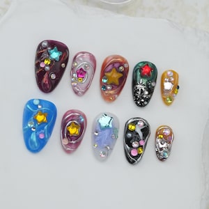 Custom Press On Nails: Balletcore Flakes, Handmade Gel Nail Art
