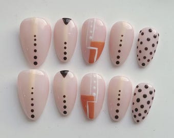 Handgemaakte pers op nagels, feest bruiloft nagels