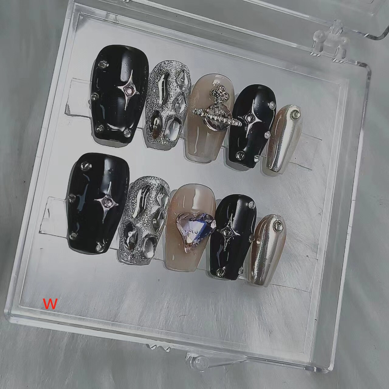 prensa personalizada en uñas/prensa de fiesta en uñas/Escamas para uñas/regalo de uñas de boda/Uñas japonesas/Uñas largas/Uñas de almendra/Uñas estilo y2k