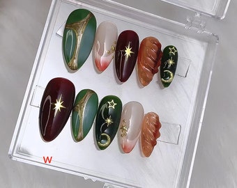 custom press on nails/party press on nails/Flakes for nails/wedding nails gift/Japanese nails/Long nails/Almond nails/y2k style Nails