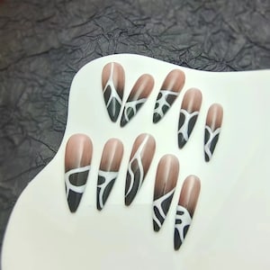 Custom Press On Nails: Abstract Accent, Party Nails