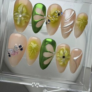 3D Nails/party press on nails/Flakes for nails/wedding nails gift/Japanese nails/Long nails/Almond nails/y2k style Nails