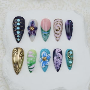 Custom Press On Nails: Balletcore Flakes, Wedding Nails Gift