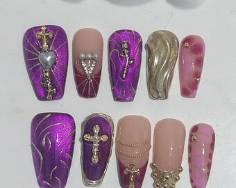 Handgemaakte vakantie nagels, feest bruiloft nagels